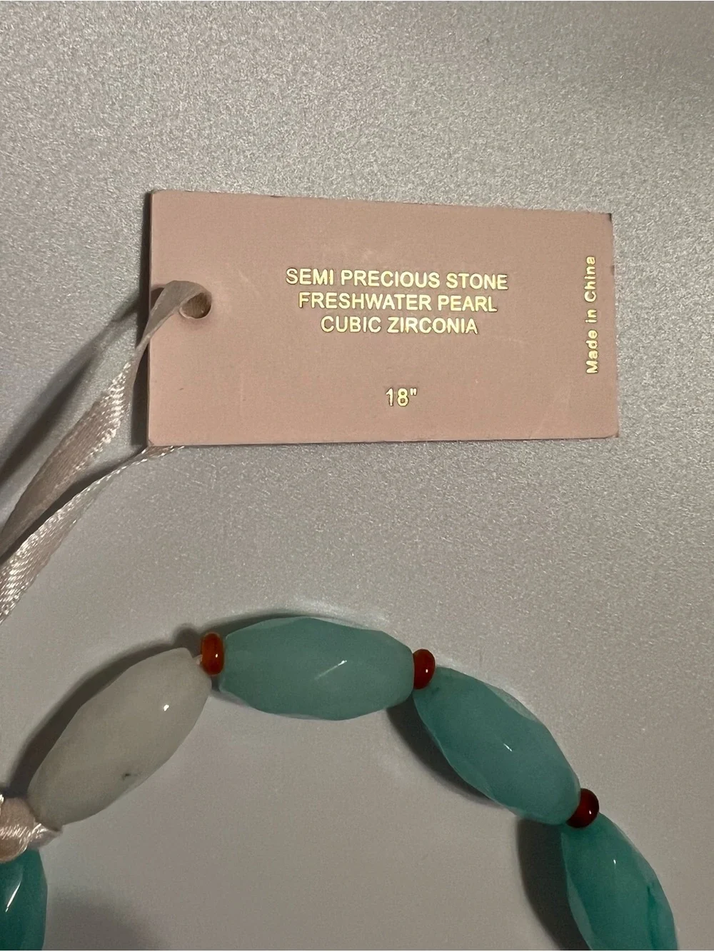 Parker Rose Gold Shell Charm Turquoise Beaded Coastal Necklace NWT